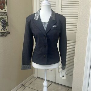 Sag Harbor 2pc  Gray Silver Blazer and sleeveless blouse